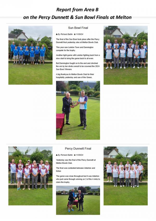 Area B Report on Benevolent Finals